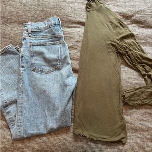 Olive Green Ruffled Top